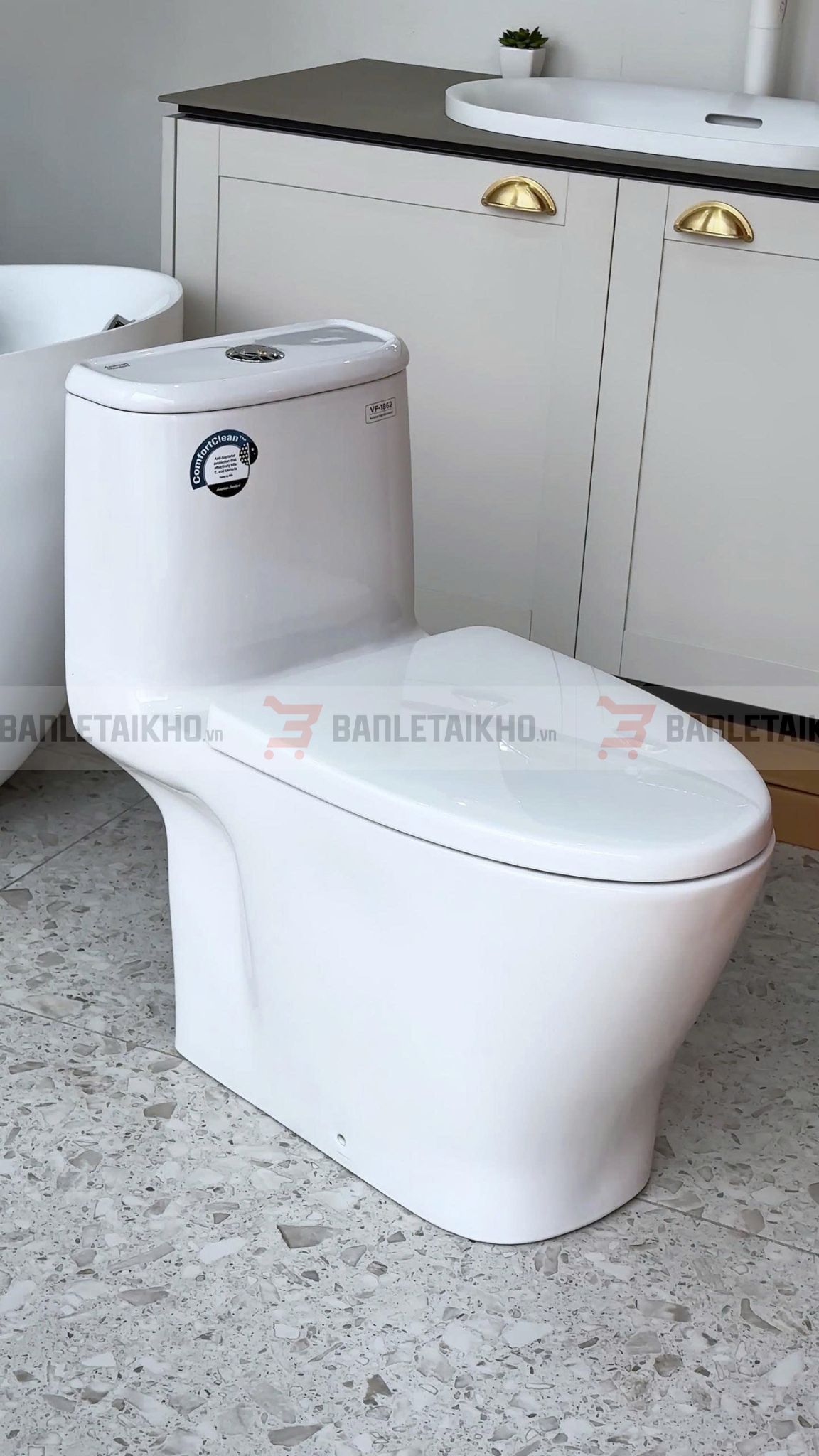 Bồn Cầu AMERICAN STANDARD VF 1862 1 Khối Nắp Êm Bồn Cầu AMERICAN STANDARD VF 1862 1 Khối Nắp Êm