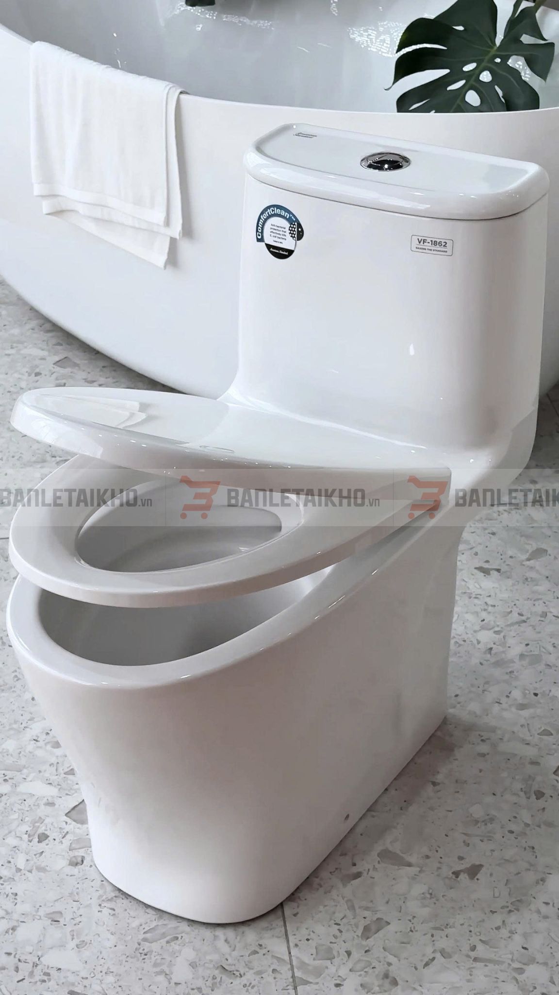 Bồn Cầu AMERICAN STANDARD VF 1862 1 Khối Nắp Êm Bồn Cầu AMERICAN STANDARD VF 1862 1 Khối Nắp Êm