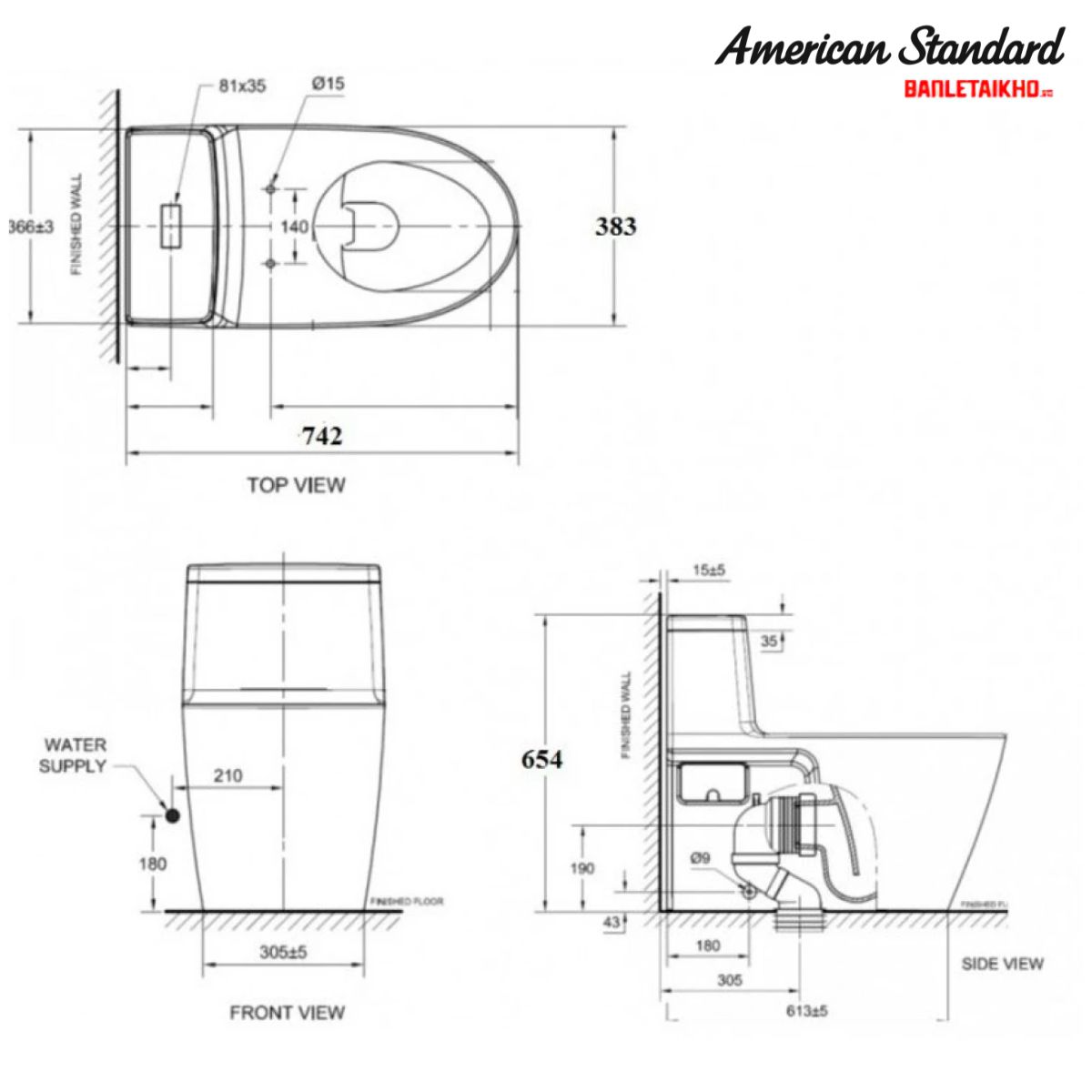 Bản vẽ Bồn Cầu AMERICAN STANDARD VF 1808TPL 1 Khối Nắp Điện Tử Bản vẽ Bồn Cầu AMERICAN STANDARD VF 1808TPL 1 Khối Nắp Điện Tử