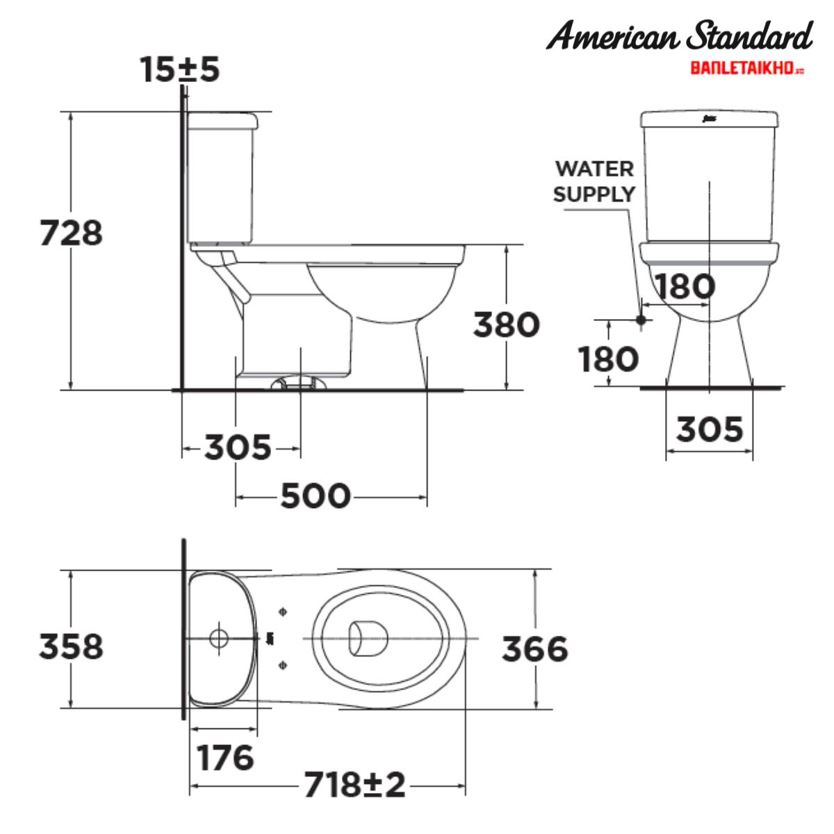 Bản vẽ Bồn Cầu AMERICAN STANDARD VF 2013 2 Khối Nắp Đóng Êm Bản vẽ Bồn Cầu AMERICAN STANDARD VF 2013 2 Khối Nắp Đóng Êm