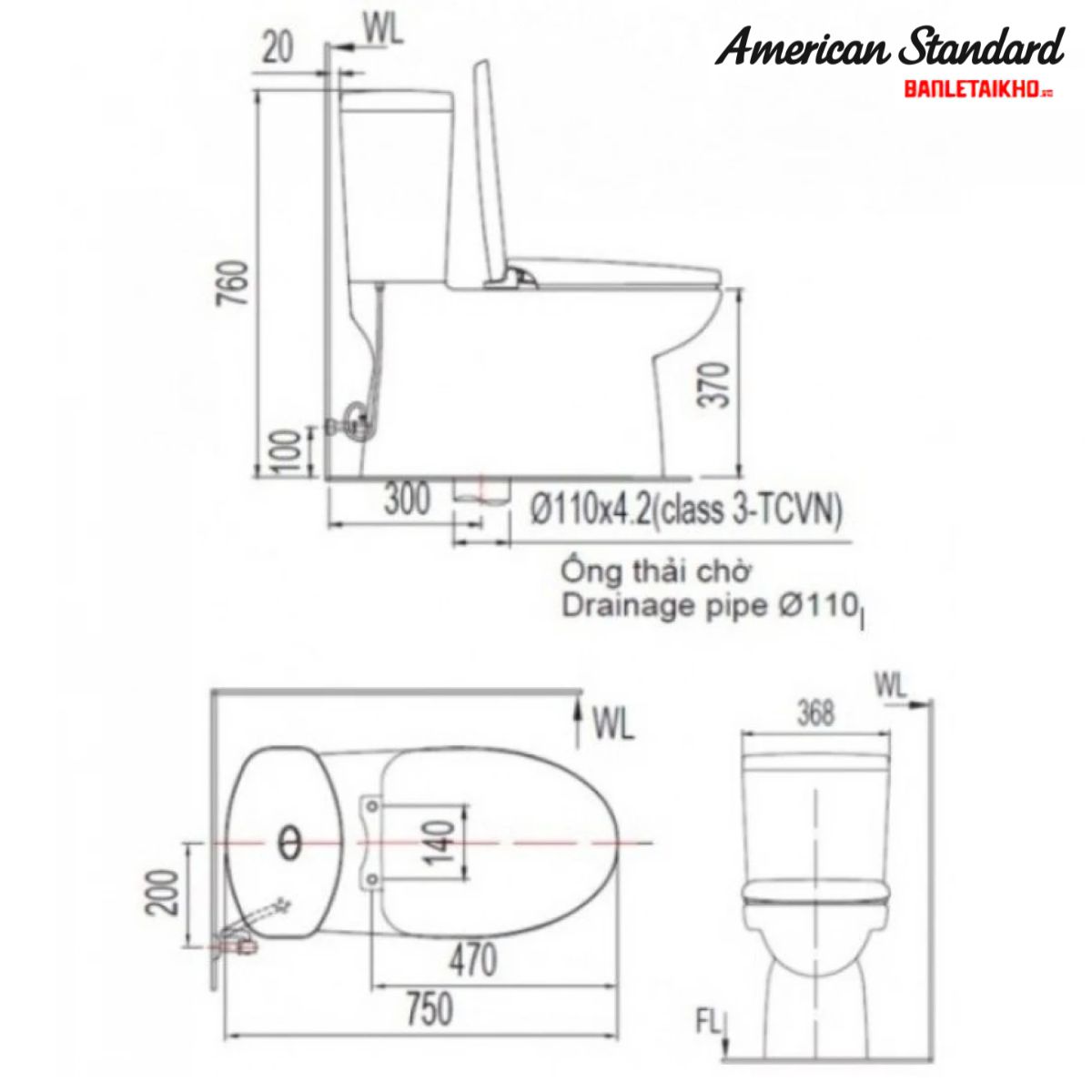 Bản vẽ Bồn Cầu AMERICAN STANDARD VF 2719 2 Khối Nắp Đóng Êm Bản vẽ Bồn Cầu AMERICAN STANDARD VF 2719 2 Khối Nắp Đóng Êm