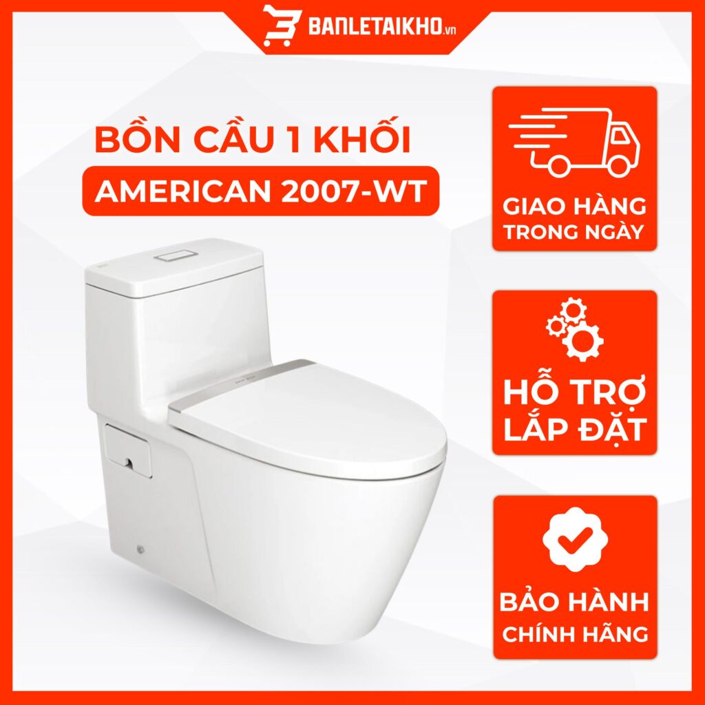 Bồn Cầu AMERICAN STANDARD 2007 WT 1 Khối Nắp Êm