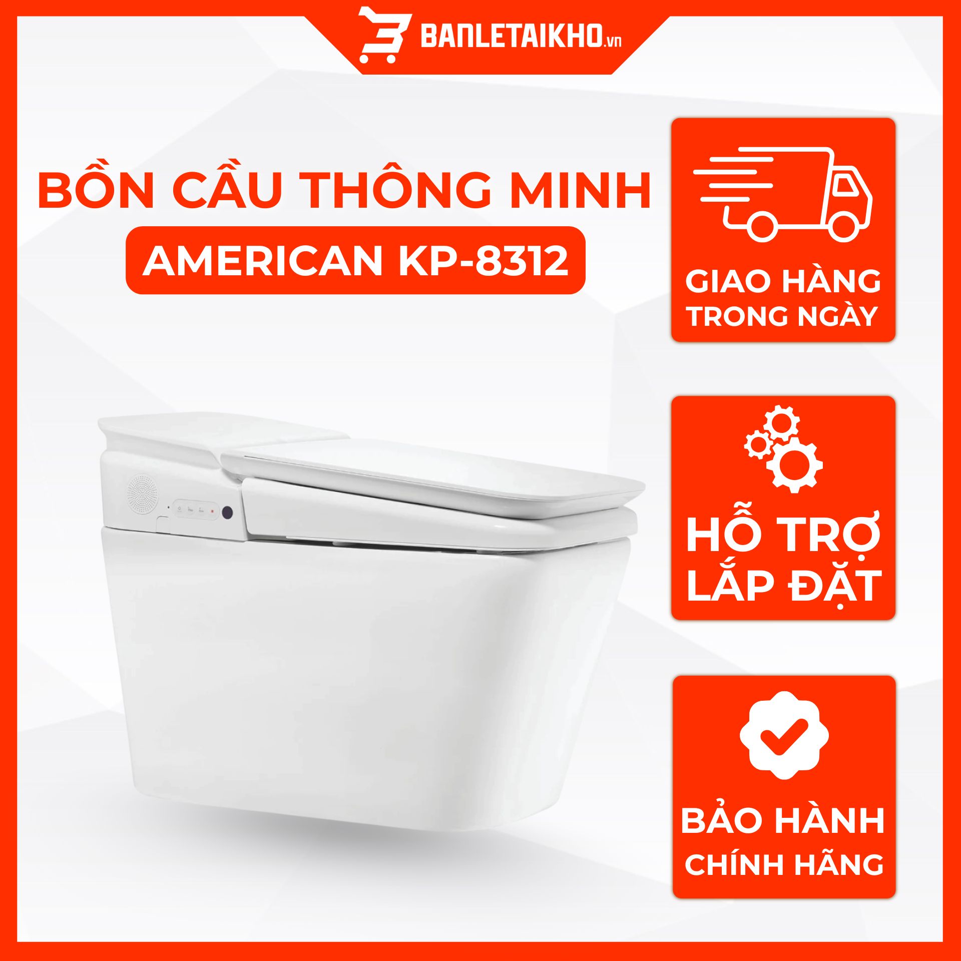 Bồn Cầu AMERICAN STANDARD KP 8312 Điện Tử Nắp Tự Động Bồn Cầu AMERICAN STANDARD KP 8312 Điện Tử Nắp Tự Động