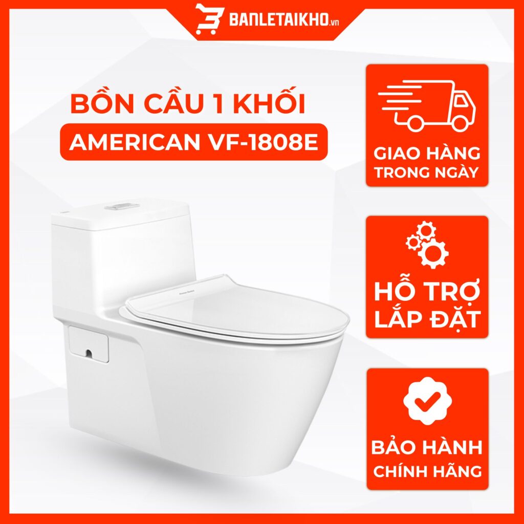 Bồn Cầu AMERICAN STANDARD VF 1808E 1 Khối Nắp Đóng Êm Mỏng
