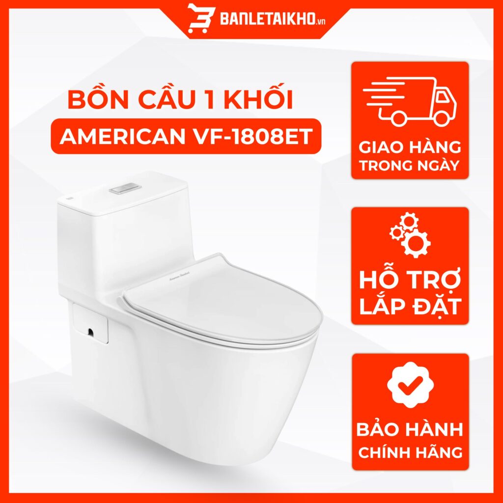 Bồn Cầu AMERICAN STANDARD VF 1808ET 1 Khối Nắp Đóng Êm Mỏng