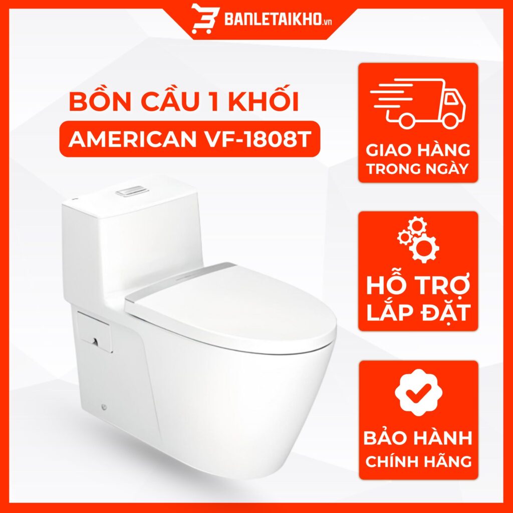 Bồn Cầu AMERICAN STANDARD VF 1808T 1 Khối Nắp Đóng Êm