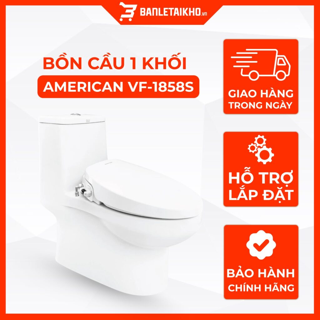 Bồn Cầu AMERICAN STANDARD VF 1858S 1 Khối Nắp Rửa Cơ