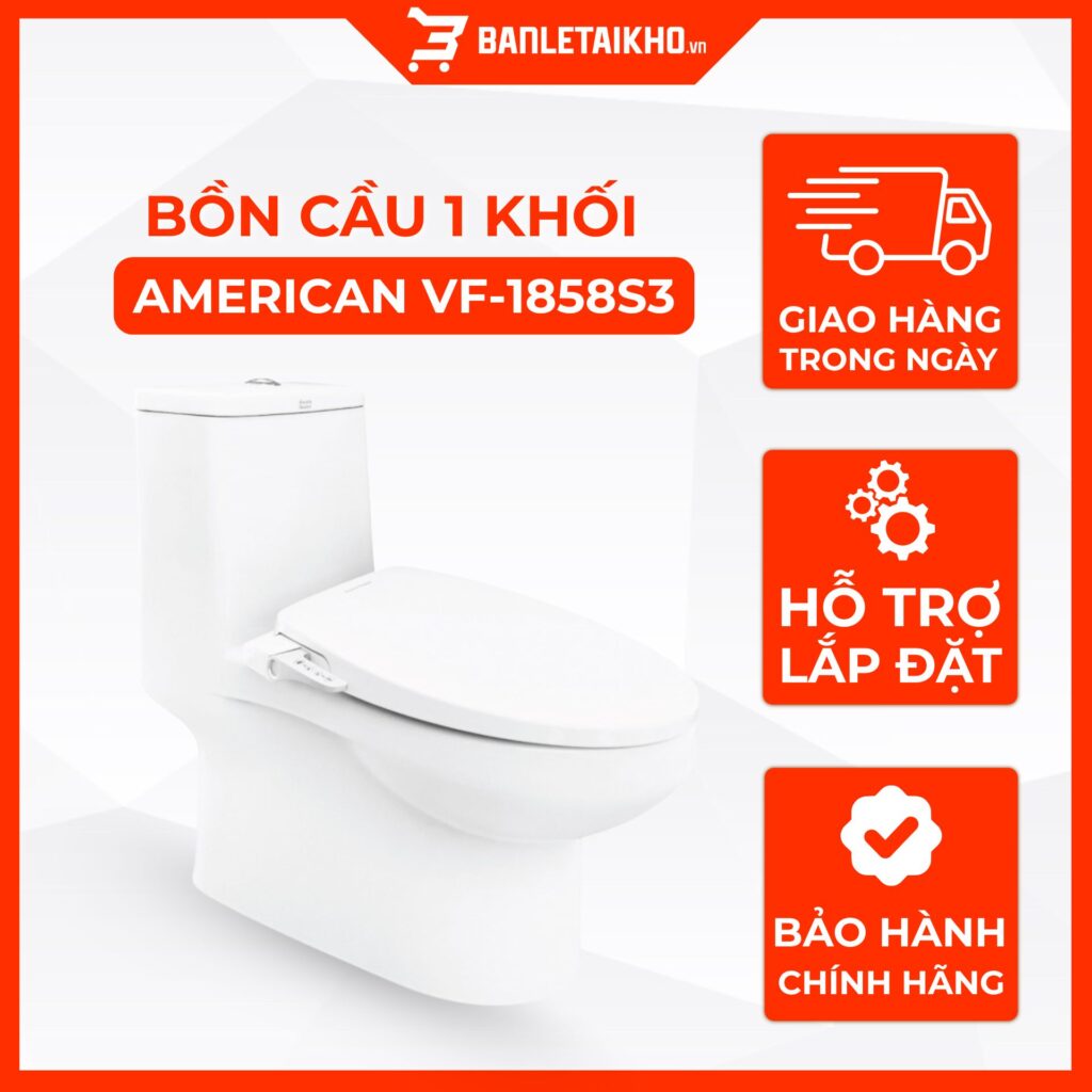 Bồn Cầu AMERICAN STANDARD VF 1858S3 1 Khối Nắp Rửa Cơ