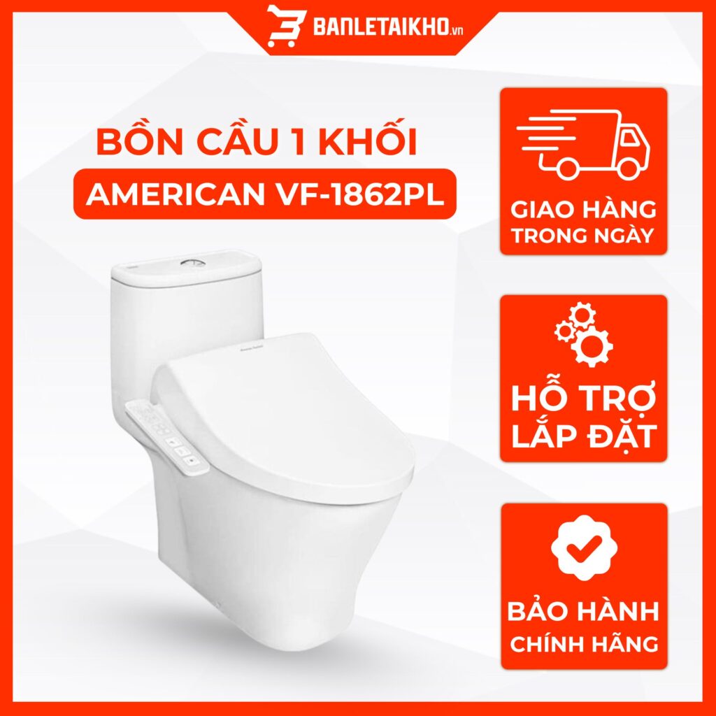 Bồn Cầu AMERICAN STANDARD VF 1862PL 1 Khối Nắp Điện Tử