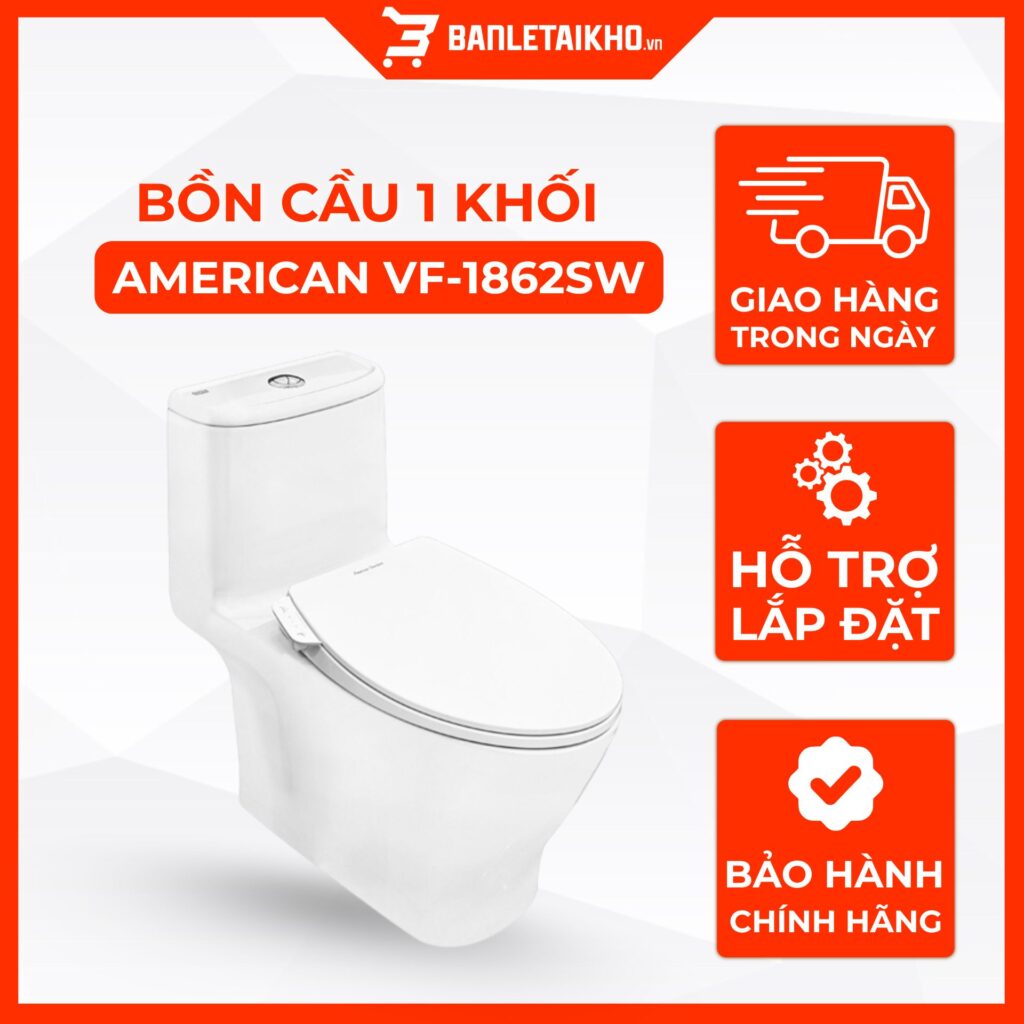 Bồn Cầu AMERICAN STANDARD VF 1862SW 1 Khối Nắp Rửa Cơ
