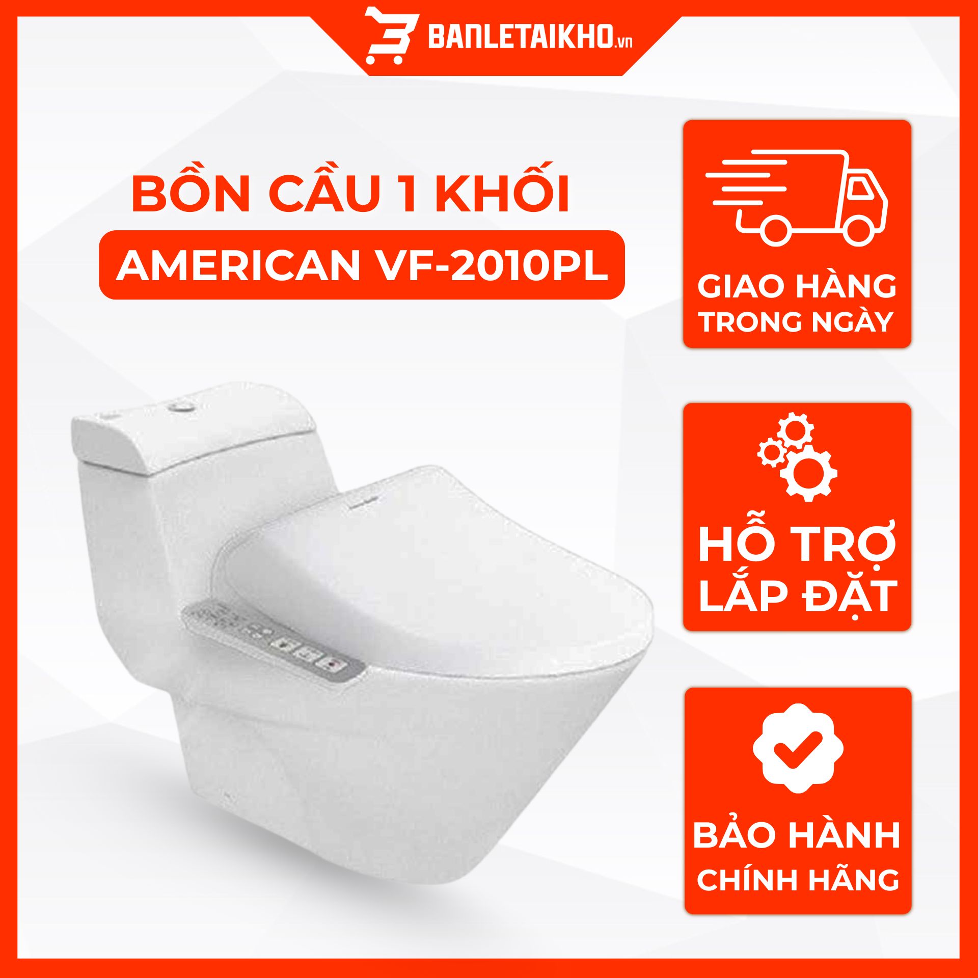 Bồn Cầu AMERICAN STANDARD VF 2010PL 1 Khối Nắp Điện Tử Bồn Cầu AMERICAN STANDARD VF 2010PL 1 Khối Nắp Điện Tử