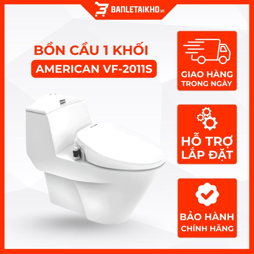 Bồn Cầu AMERICAN STANDARD VF 2011S 1 Khối Nắp Rửa Cơ
