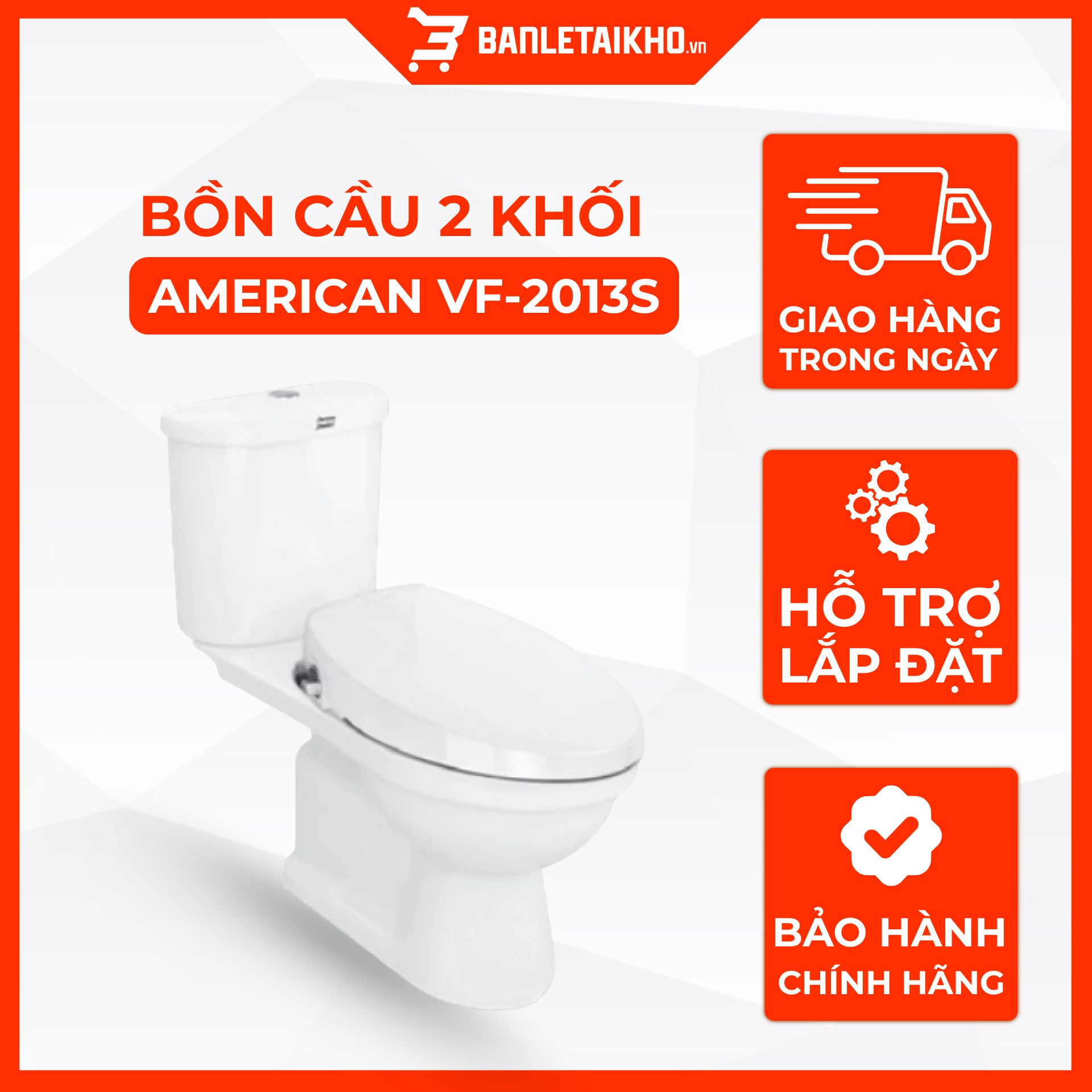 Bồn Cầu AMERICAN STANDARD VF 2013S 2 Khối Nắp Rửa Cơ Bồn Cầu AMERICAN STANDARD VF 2013S 2 Khối Nắp Rửa Cơ
