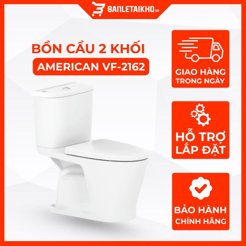 Bồn Cầu AMERICAN STANDARD VF 2162 2 Khối Nắp Đóng Êm