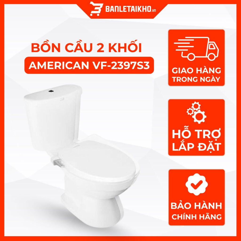 Bồn Cầu AMERICAN STANDARD VF 2397S3 2 Khối Nắp Rửa Cơ