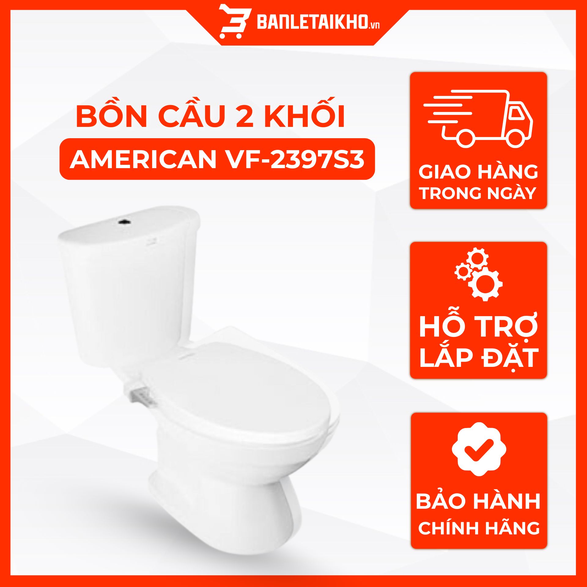 Bồn Cầu AMERICAN STANDARD VF 2397S3 2 Khối Nắp Rửa Cơ Bồn Cầu AMERICAN STANDARD VF 2397S3 2 Khối Nắp Rửa Cơ