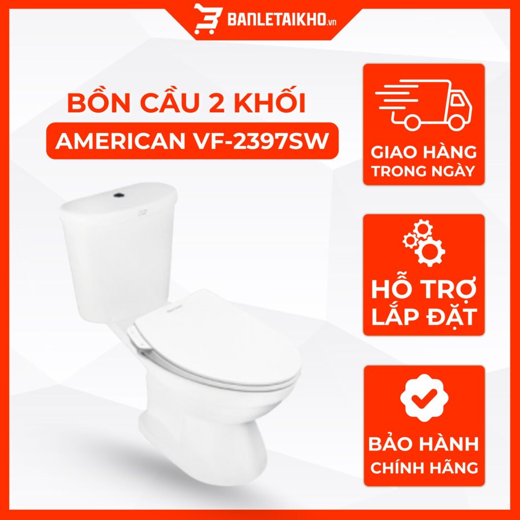 Bồn Cầu AMERICAN STANDARD VF 2397SW 2 Khối Nắp Rửa Cơ
