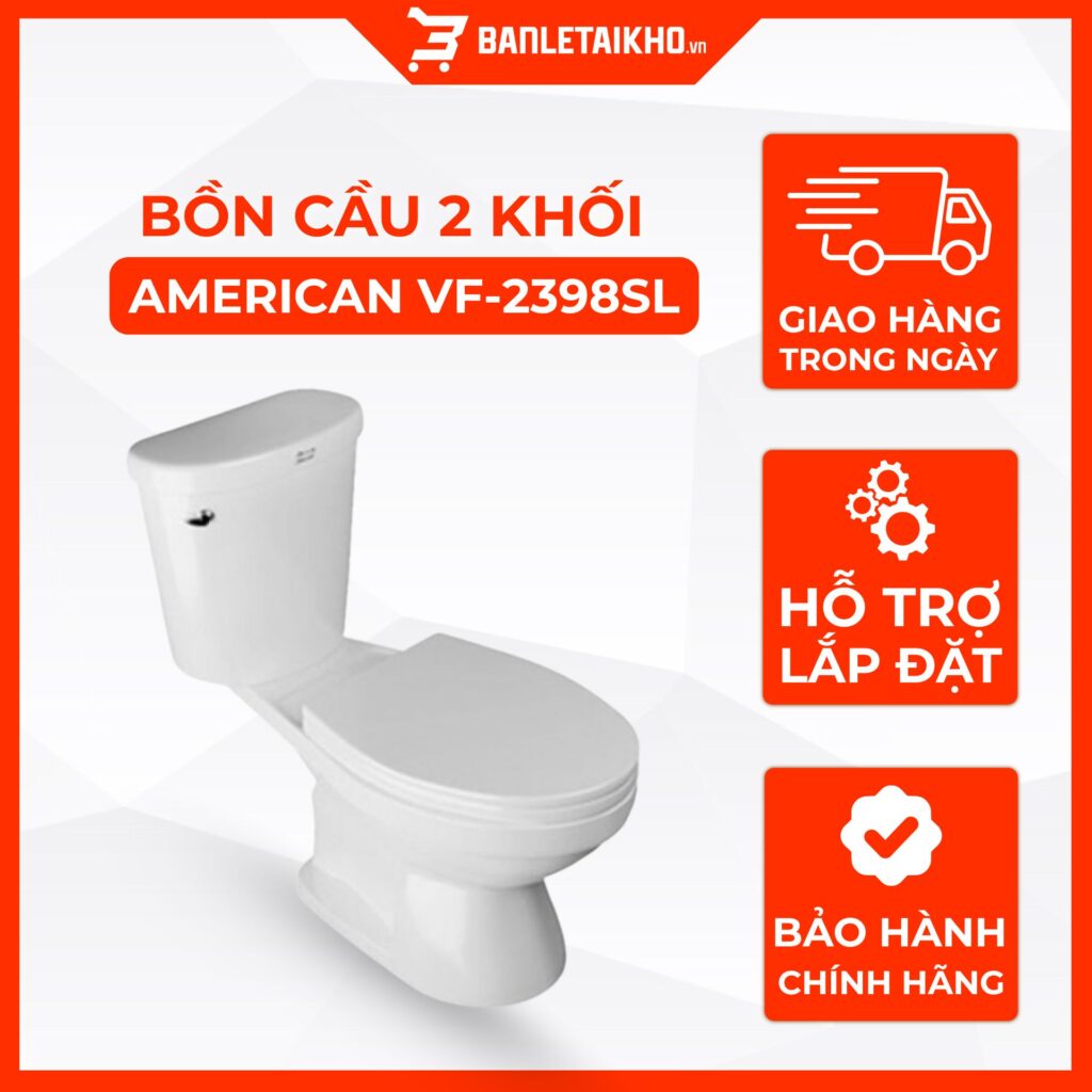 Bồn Cầu AMERICAN STANDARD VF 2398SL 2 Khối Nắp Đóng Êm
