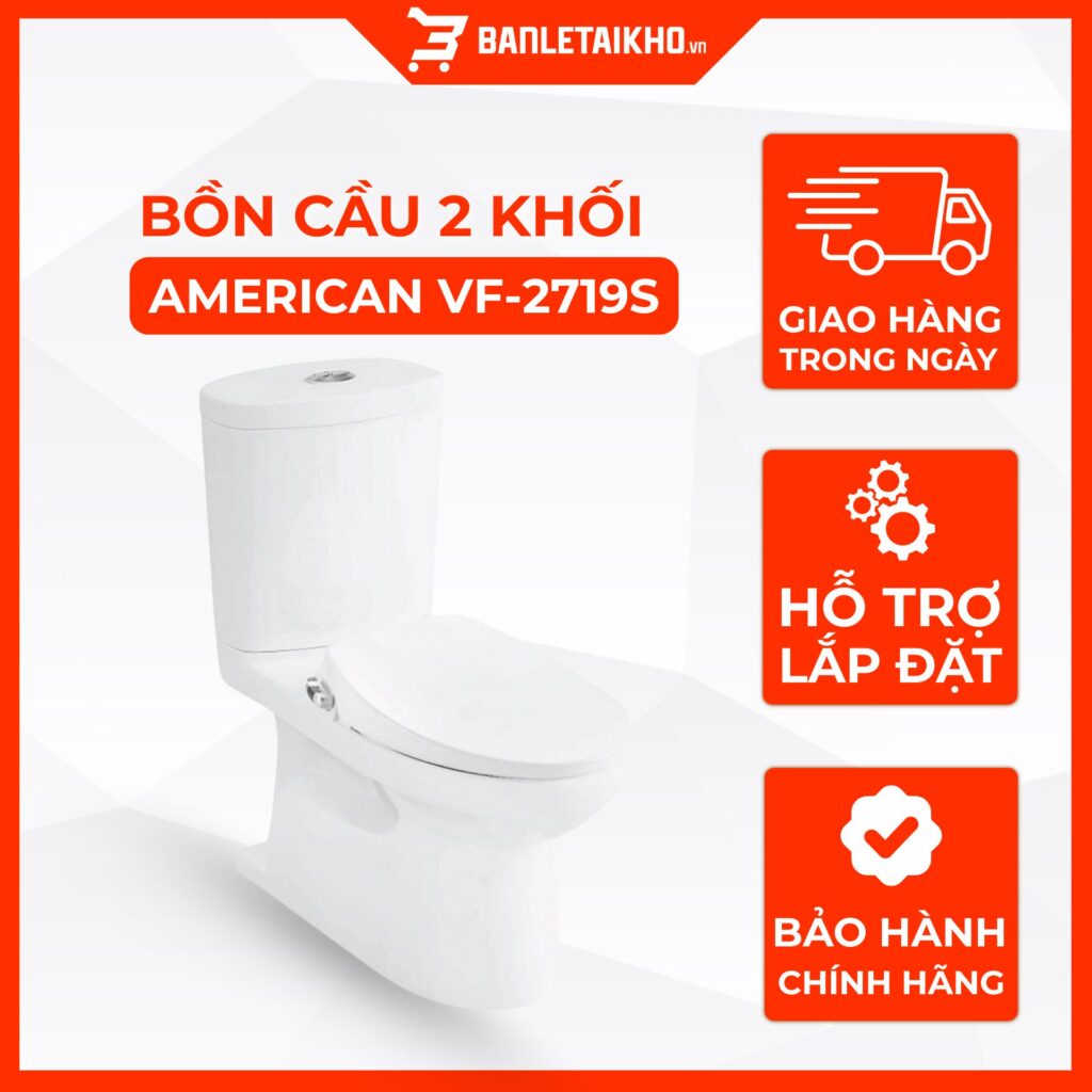 Bồn Cầu AMERICAN STANDARD VF 2719S 2 Khối Nắp Rửa Cơ