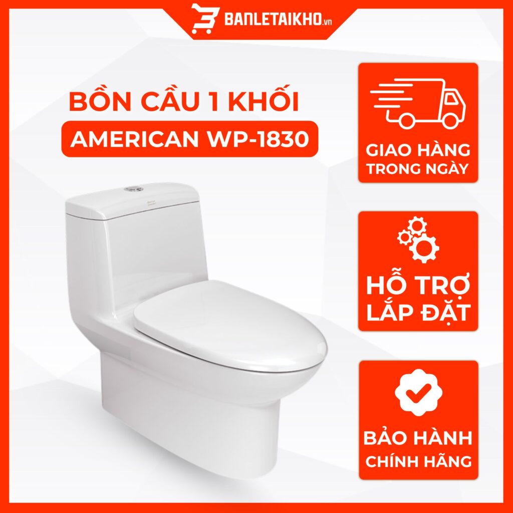 Bồn Cầu AMERICAN STANDARD WP 1830 1 Khối Nắp Đóng Êm