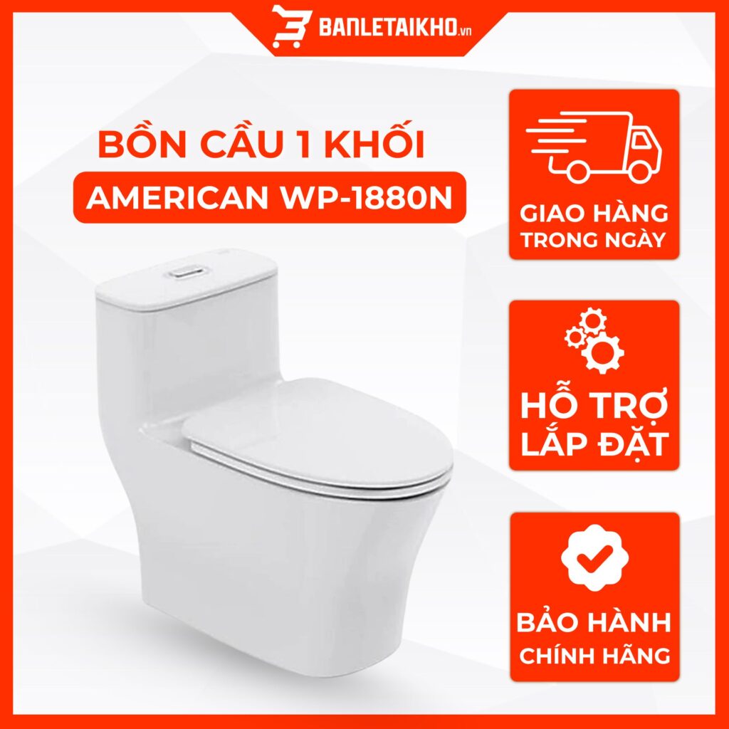 Bồn Cầu AMERICAN STANDARD WP 1880N 1 Khối Nắp Đóng Êm