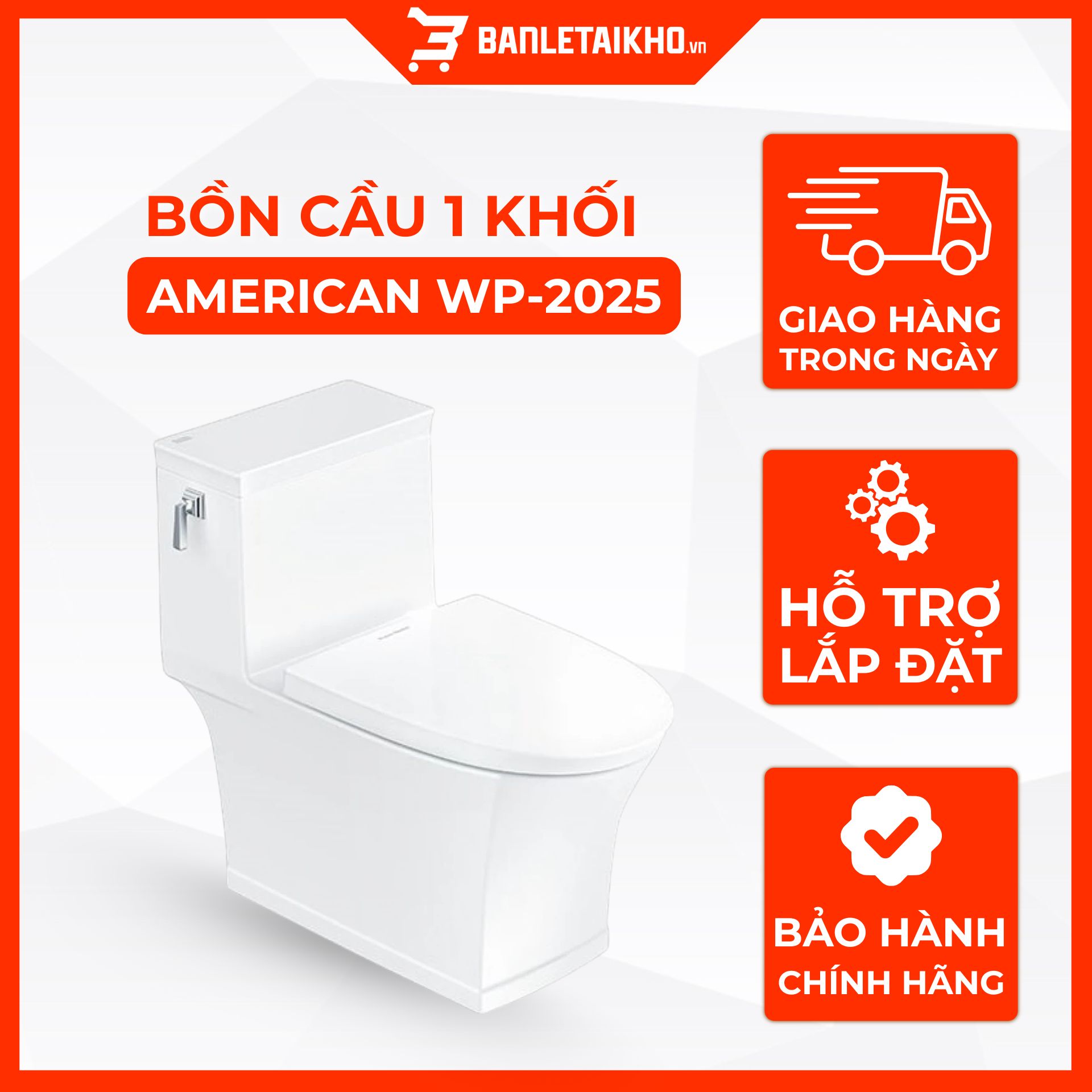 Bồn Cầu AMERICAN STANDARD WP 2025 1 Khối Nắp Êm Bồn Cầu AMERICAN STANDARD WP 2025 1 Khối Nắp Êm