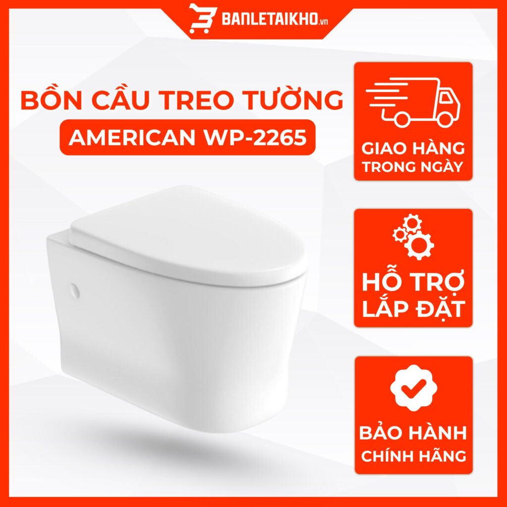 Bồn Cầu AMERICAN STANDARD WP 2265 Treo Tường Nắp Đóng Êm