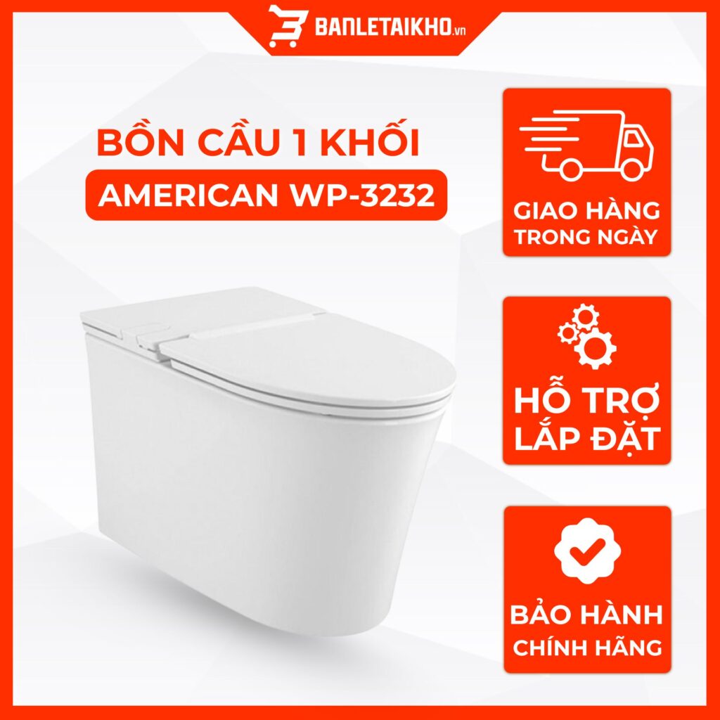 Bồn Cầu AMERICAN STANDARD WP 3232 1 Khối Không Két Nước